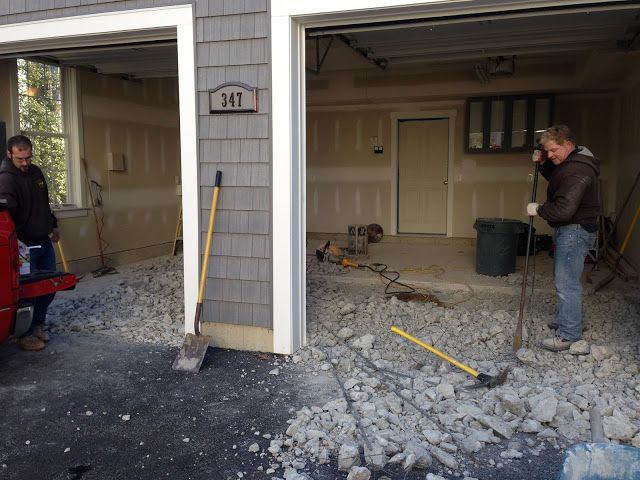 A garage about to be renovated to house an Endless Pools swimming machine