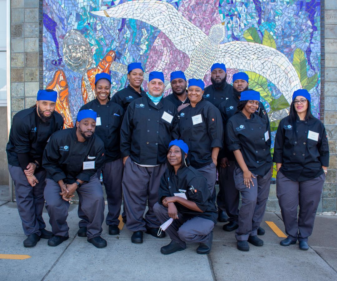 picture of students at Cathedral Kitchen's Culinary Arts Training Program