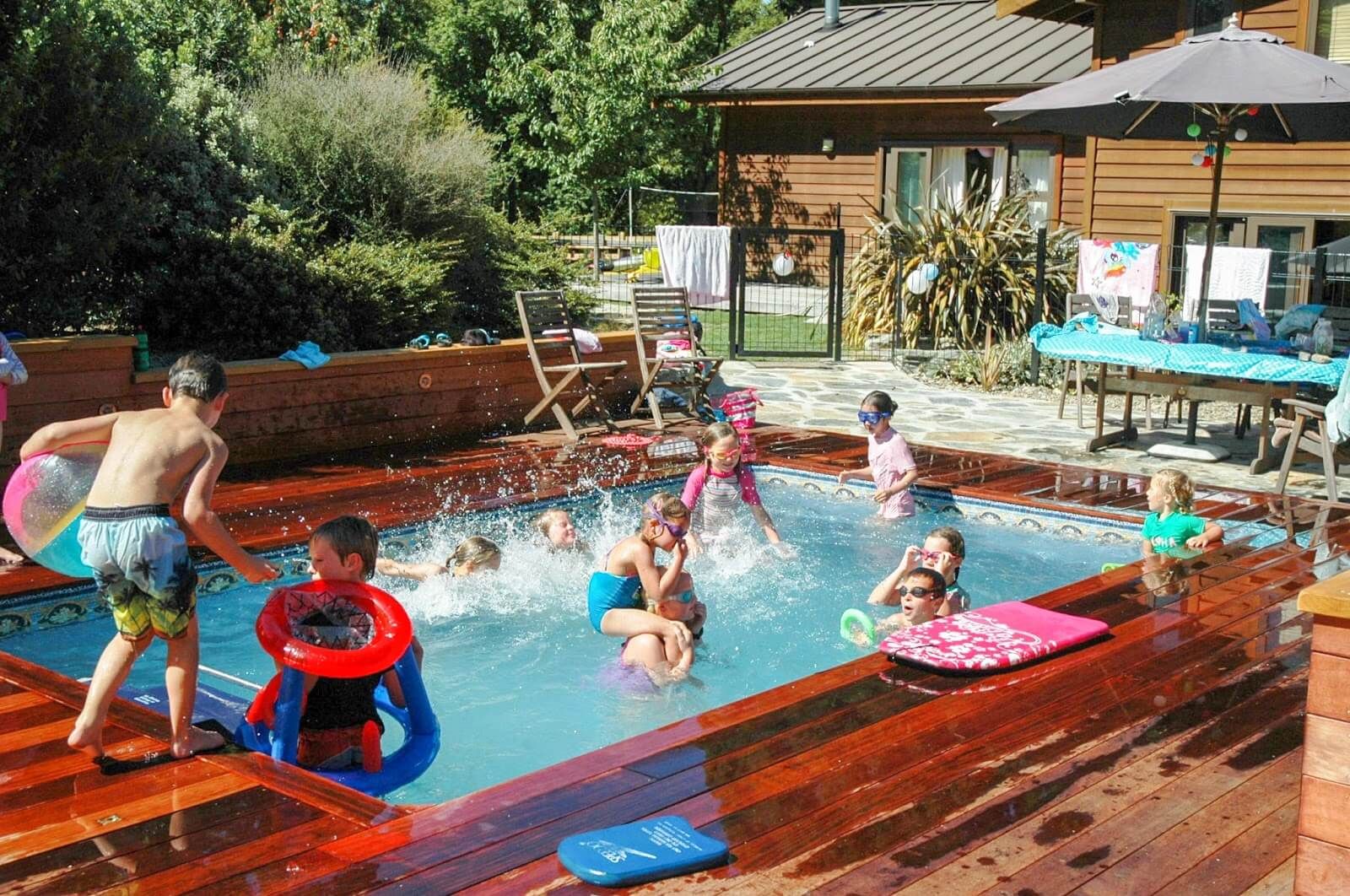 a pool party in the Performance Endless Pool used for open water swimming training