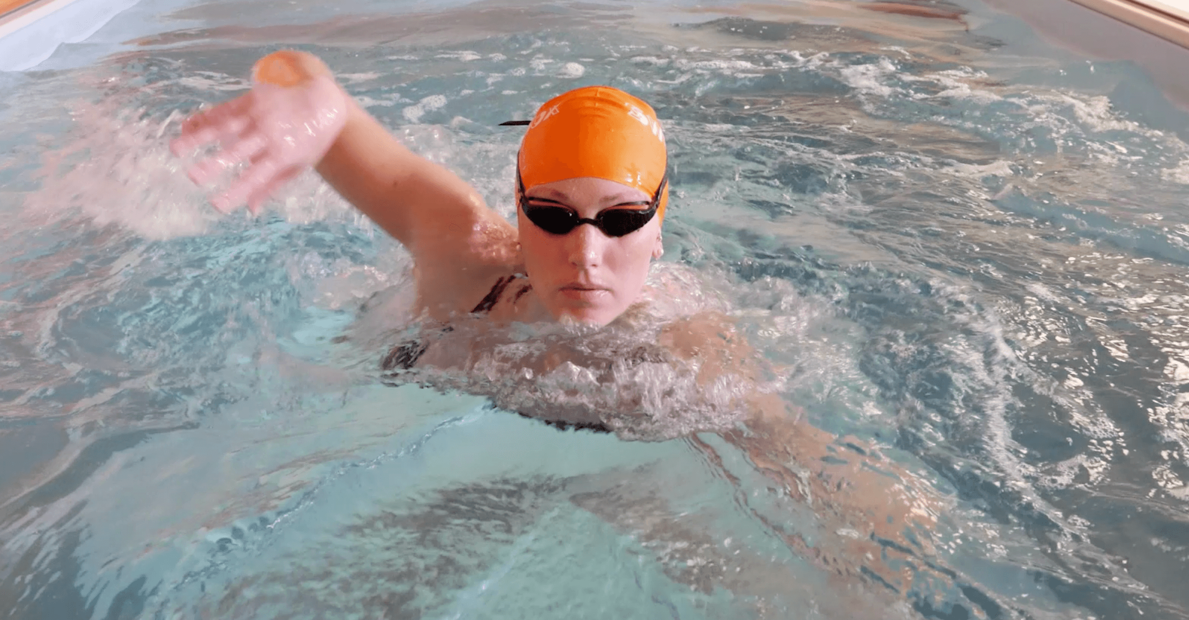 The Tarzan swim drill demonstrated in the Performance Endless Pool at SwimBox swim studio