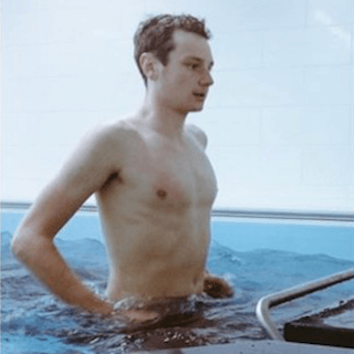 picture of Olympic triathlete Alistair Brownlee on the Endless Pools Underwater Treadmill 