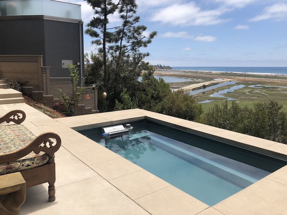 picture of Endless Pools Original pool in sloped backyard