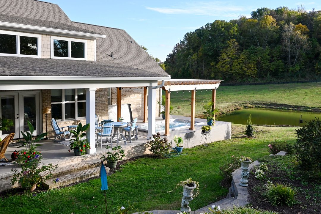 picture of Endless Pools swim spa with a spa rail for accessibility