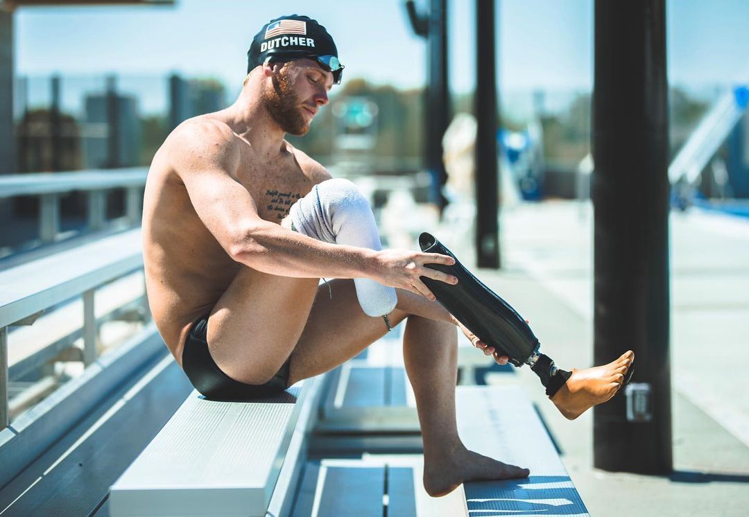 picture of Paralympic swimmer Tye Dutcher during swimming training