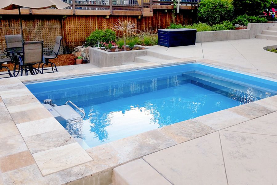 picture of fully in-ground Endless Pools Original pool with perimeter benches